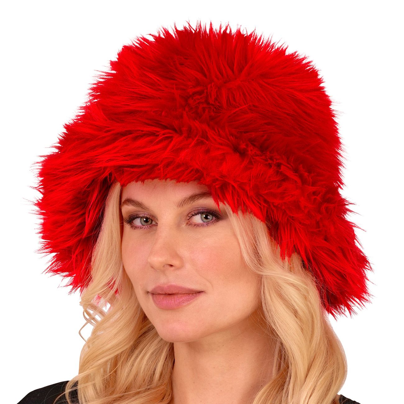 Bucket Hatt Fluffig Röd