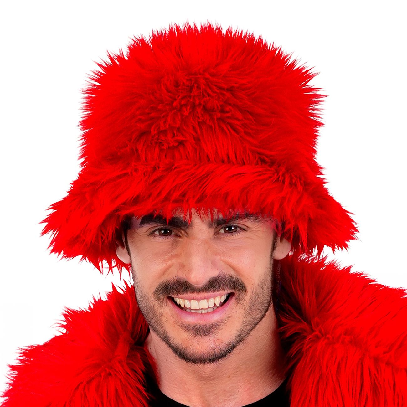 Bucket Hatt Fluffig Röd