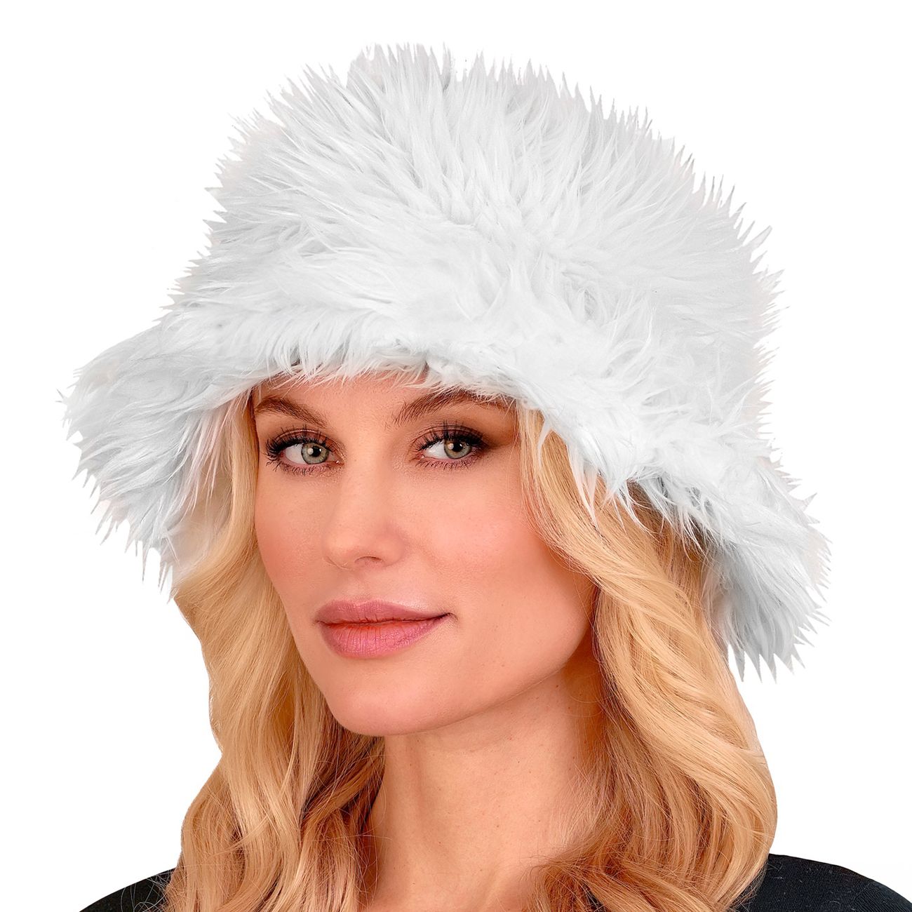 Bucket Hatt Fluffig Vit