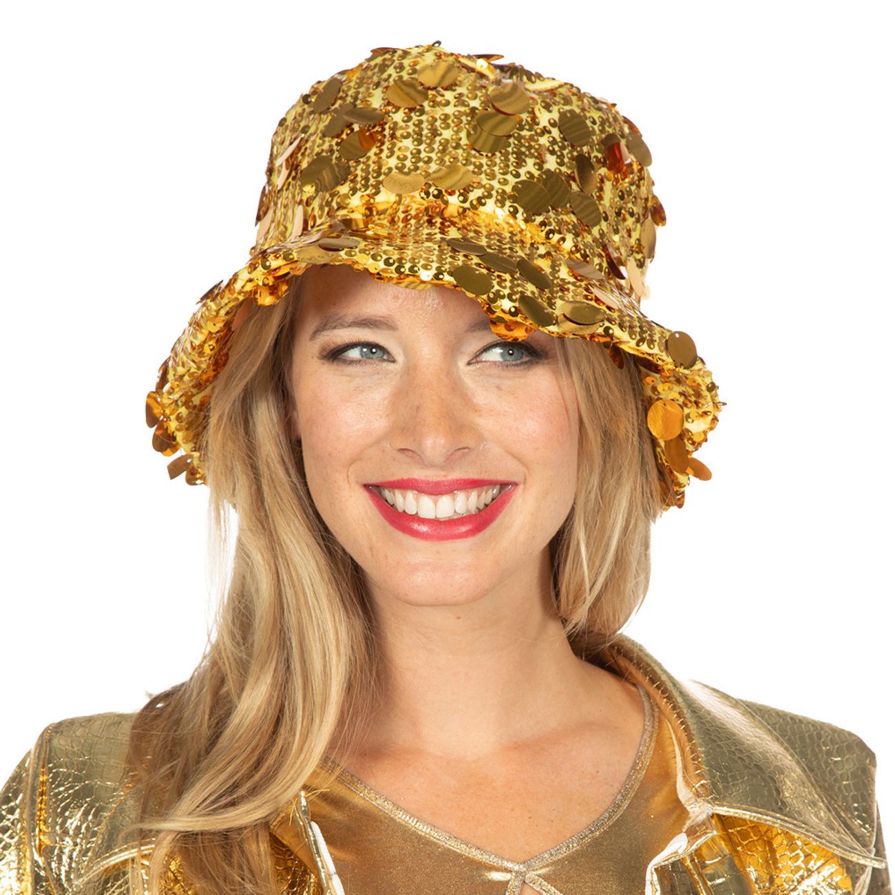 Bucket Hatt Paljetter Guld