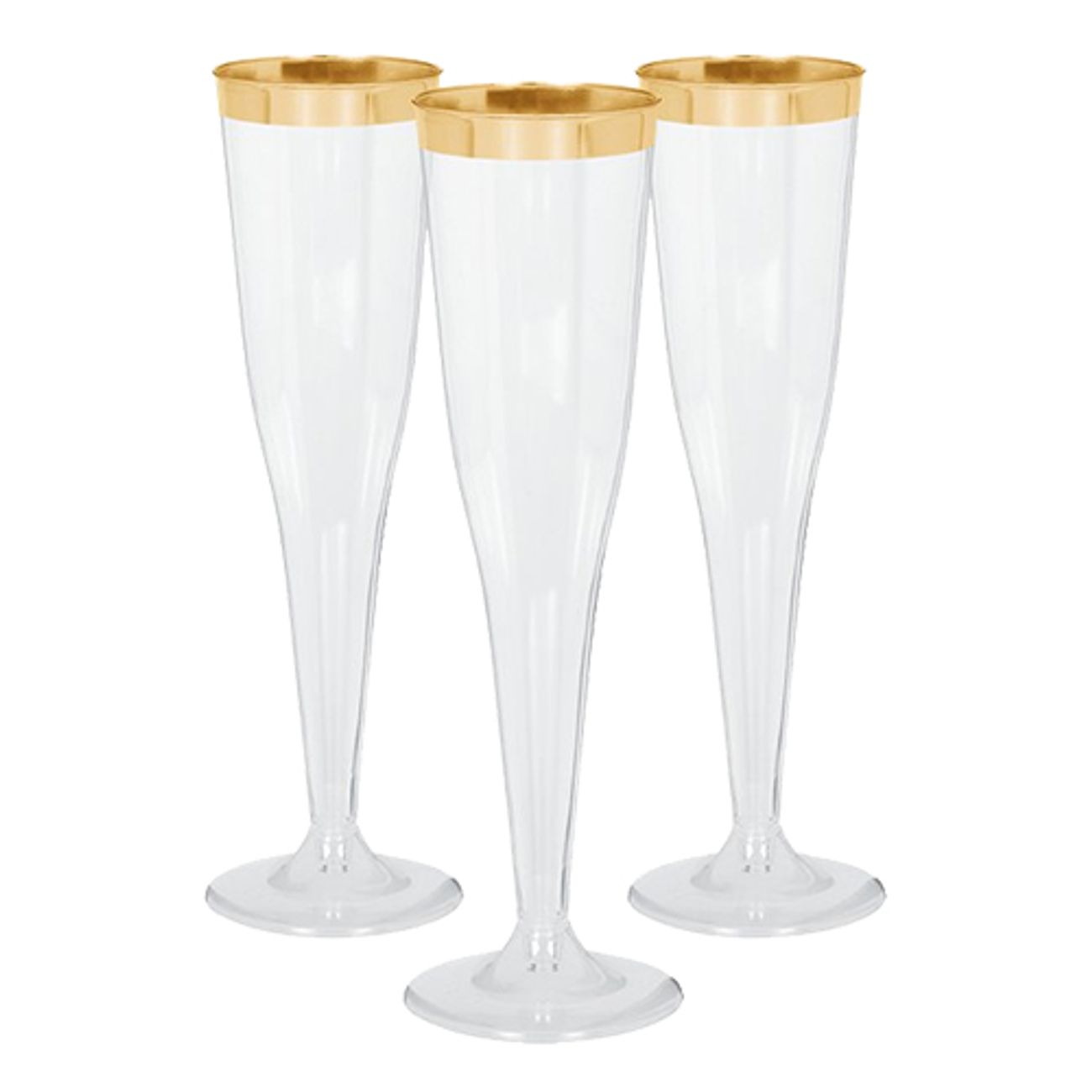 Champagneglas i Plastik Premium Guldkant |