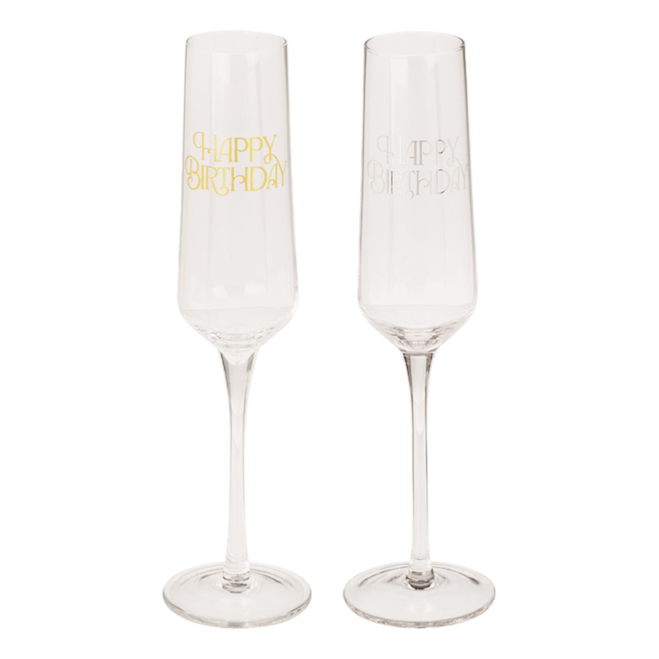 Champagneglas Set Happy Birthday