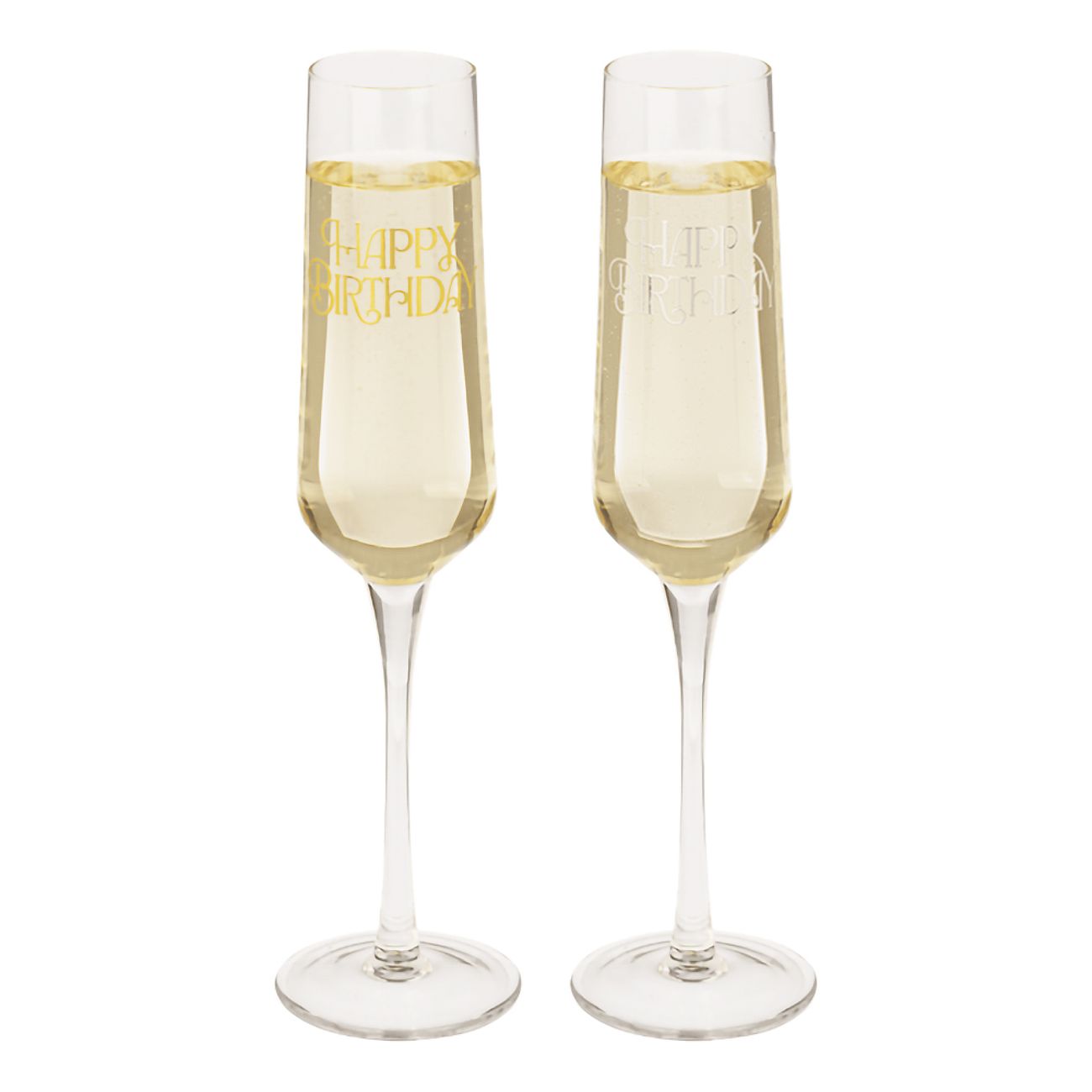 Champagneglas Set Happy Birthday