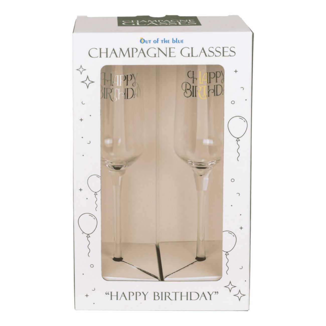Champagneglas Set Happy Birthday