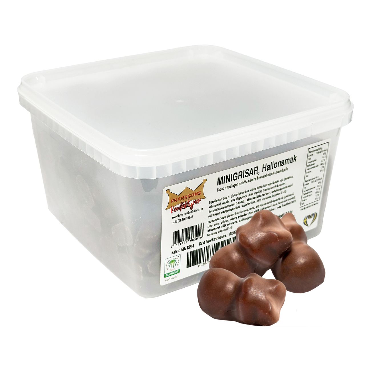 Choklad Minigrisar Hallon Storpack
