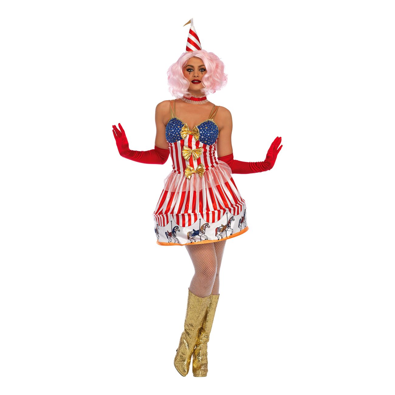 Clown Karusell Klänning Deluxe Maskeraddräkt
