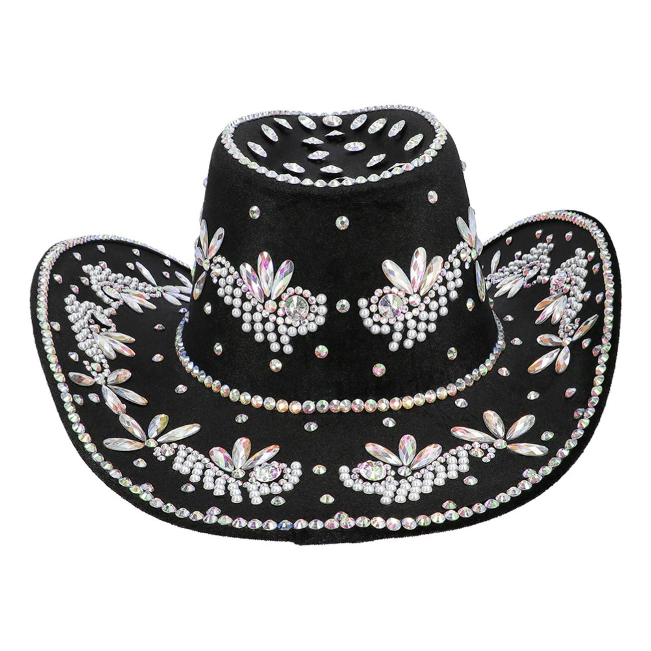 Cowboyhatt Crystal Svart