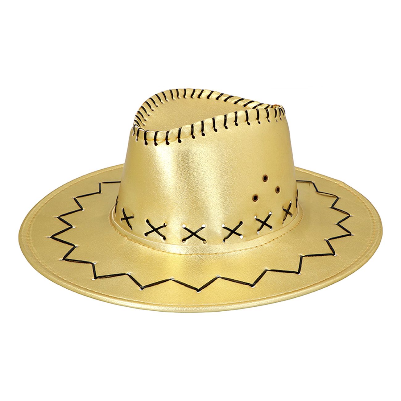 Cowboyhatt Guld med Sömmar
