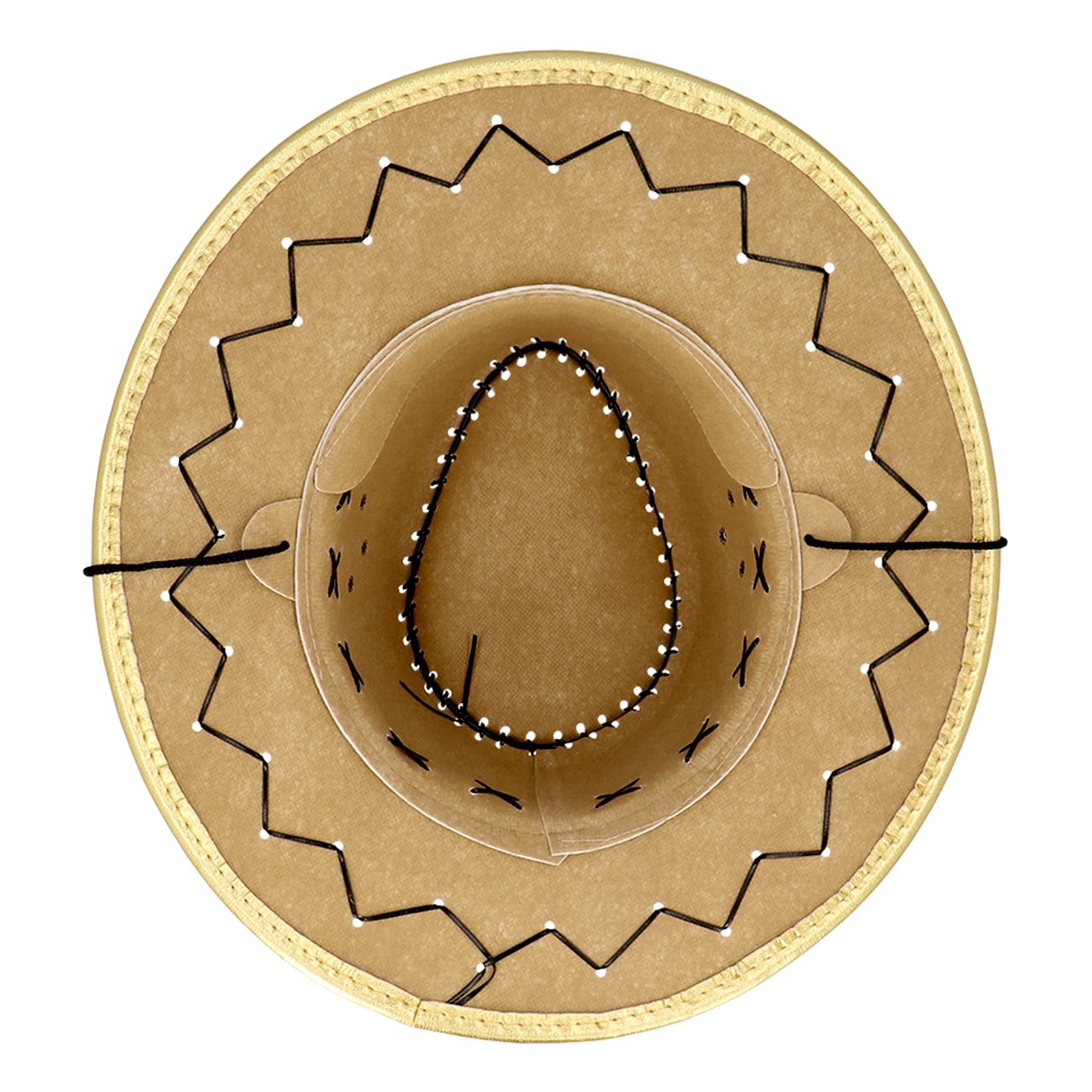 Cowboyhatt Guld med Sömmar