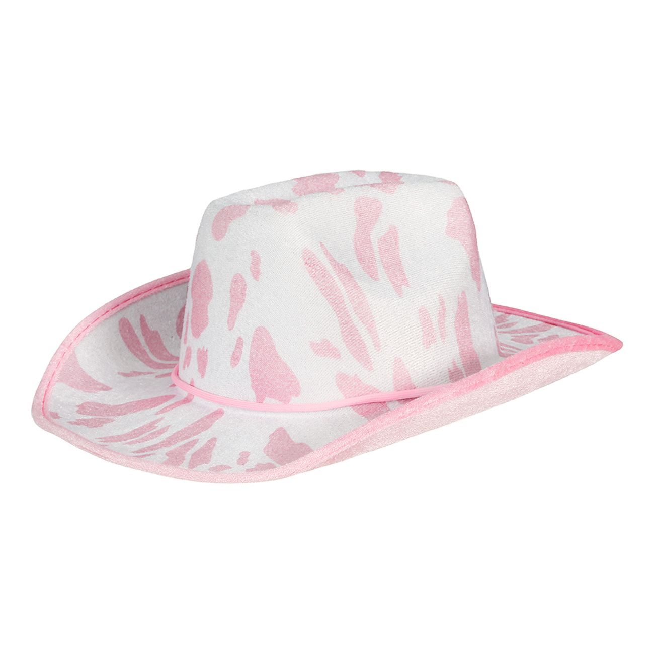 Cowboyhatt med Komönster Rosa/Vit