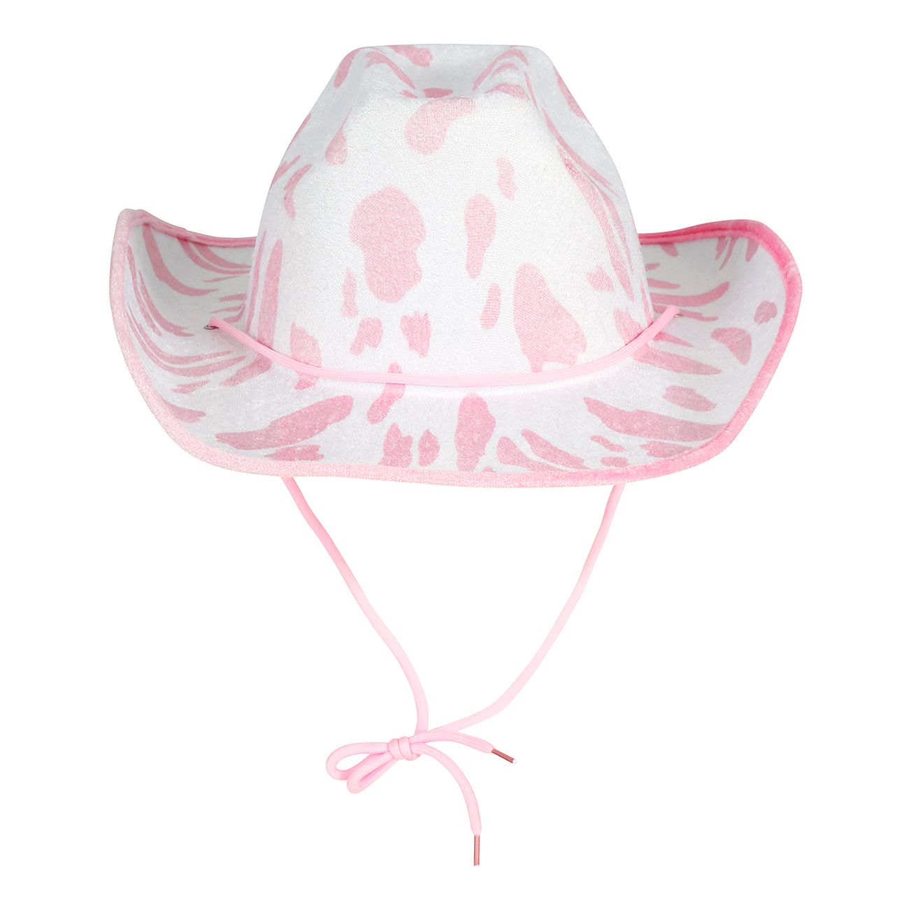 Cowboyhatt med Komönster Rosa/Vit