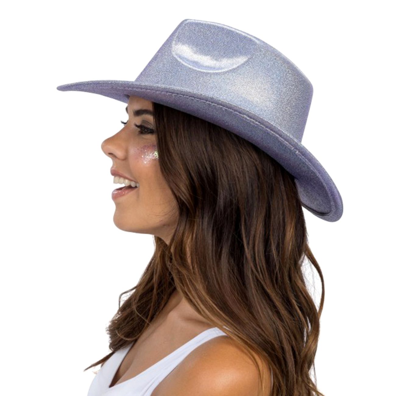 Cowboyhatt Skimrande Lila