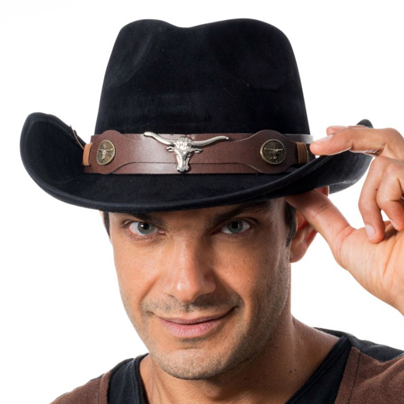 Cowboyhatt Suede Svart