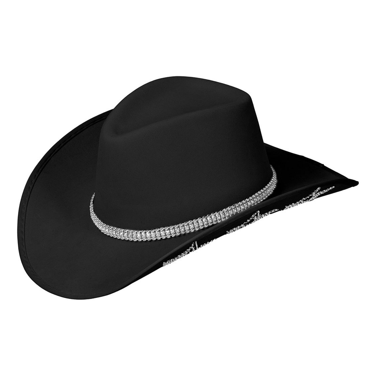 Cowboyhattu Musta Kimalletähdillä