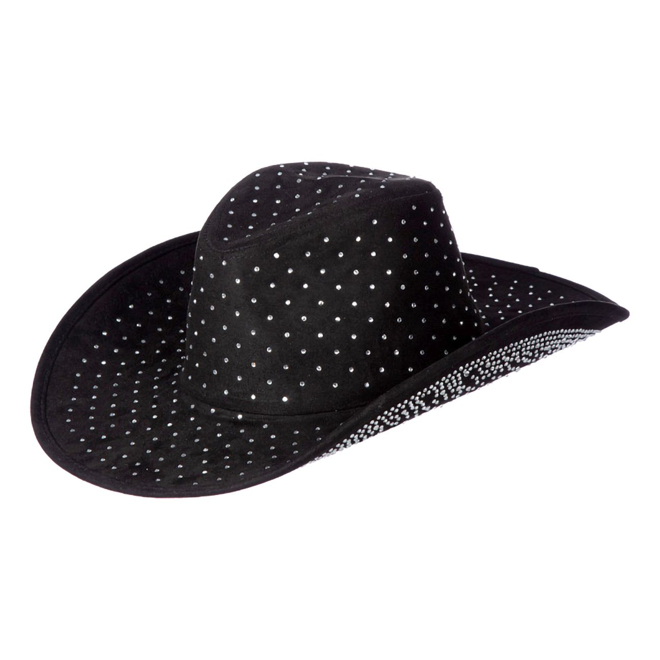 Cowboyhatt Svart med Stenar