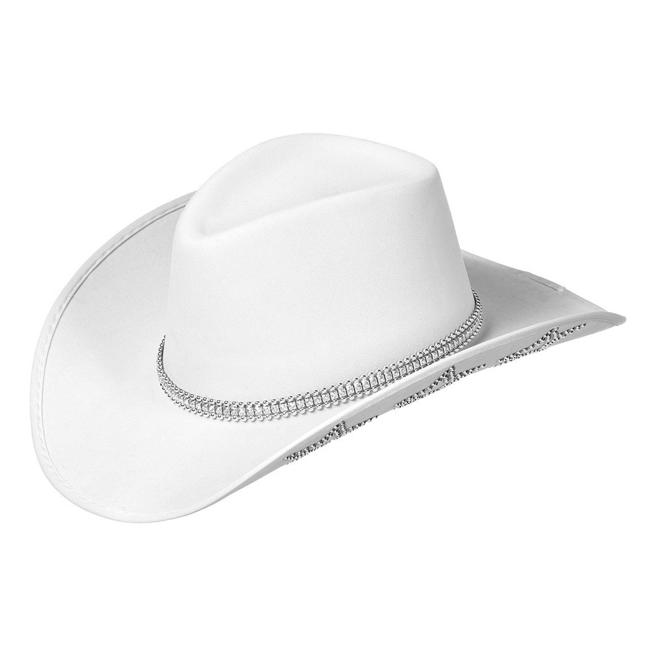 Cowboyhatt Vit med Giltterstjärnor