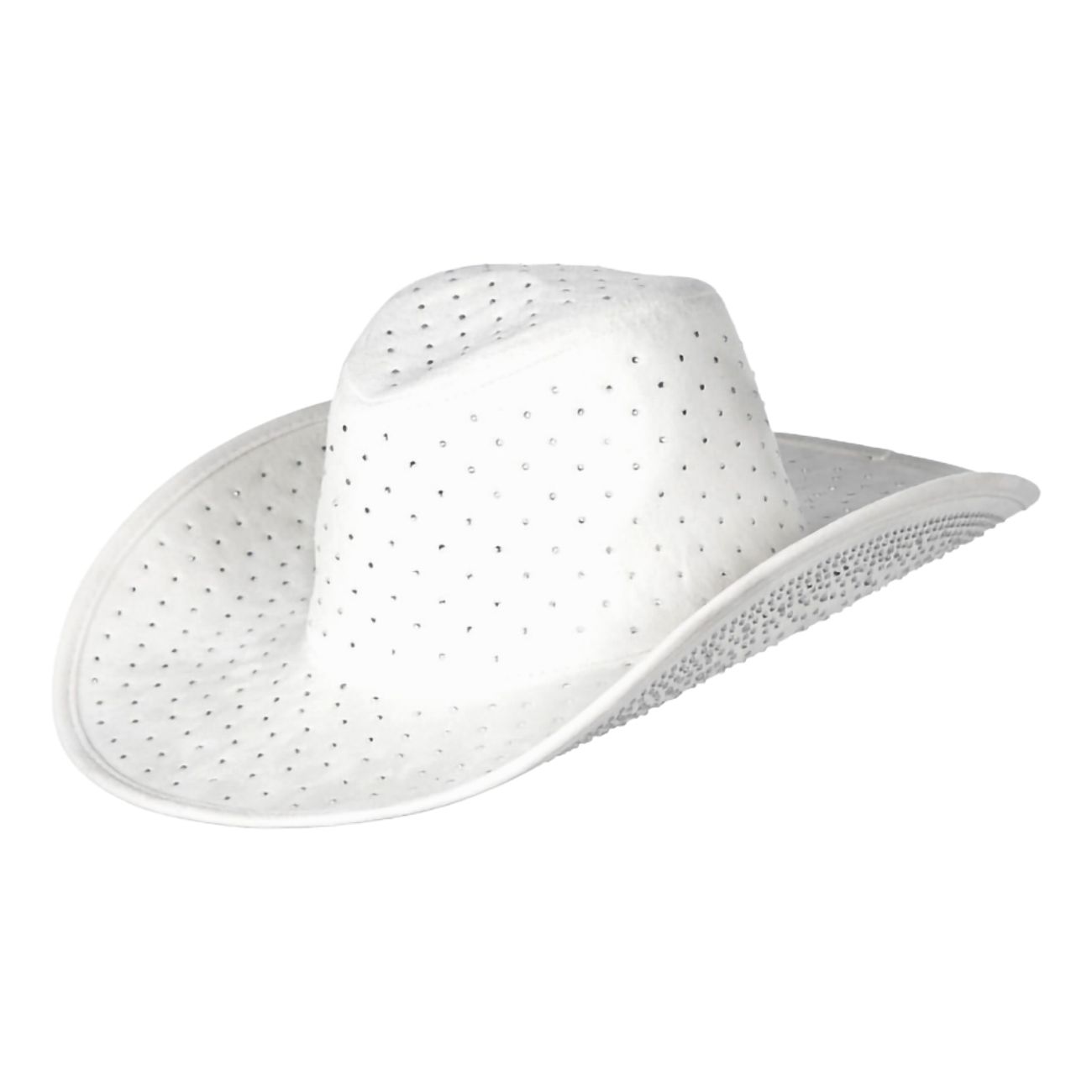 Cowboyhatt Vit med Stenar