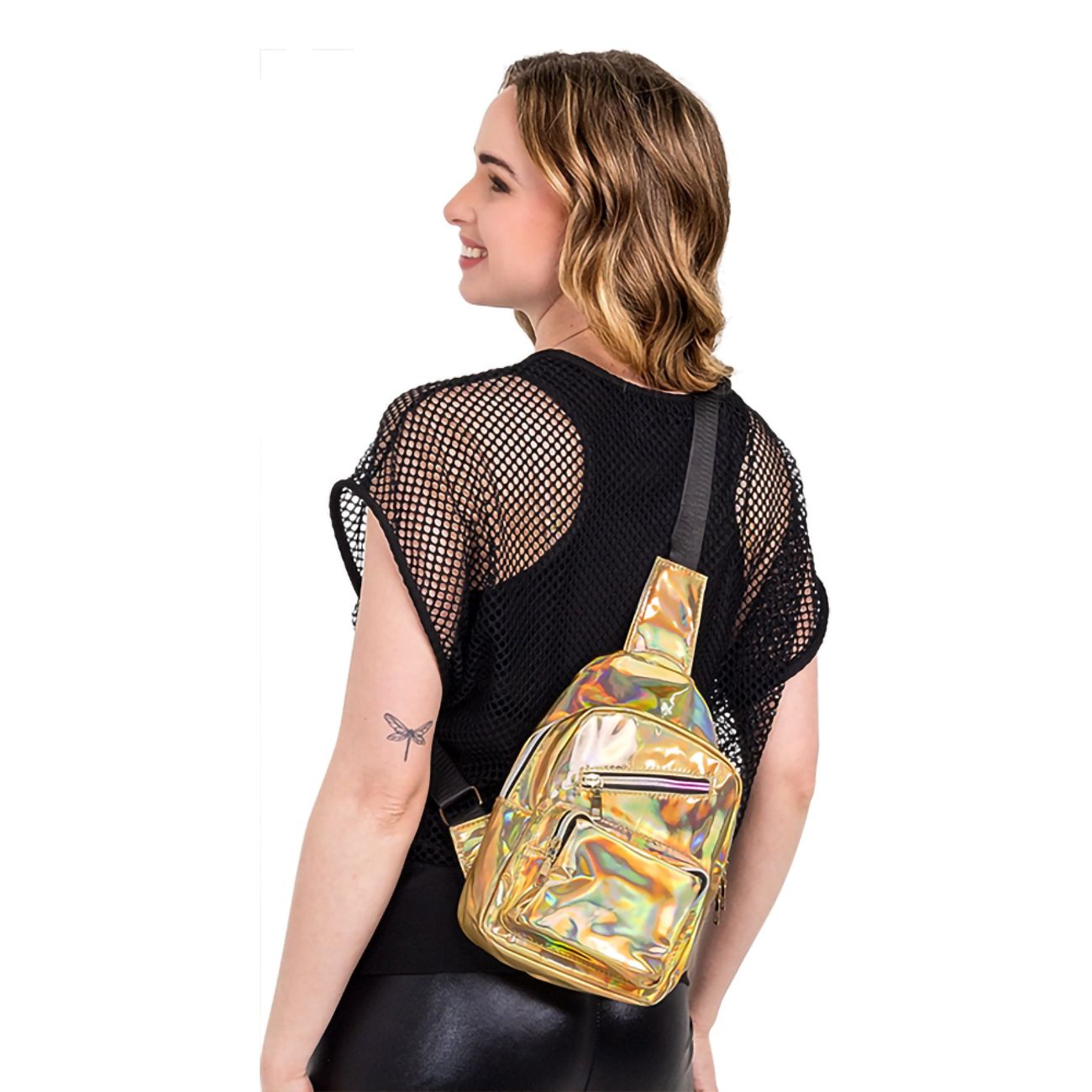 Crossbody Väska Holografisk Guld