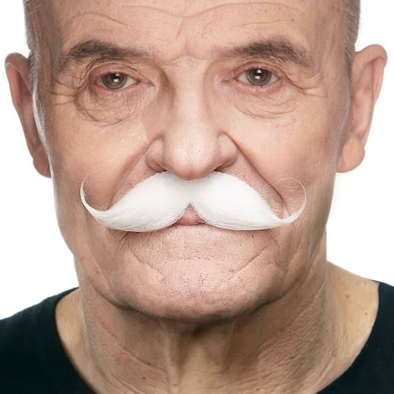 Detektiv Mustasch Vit