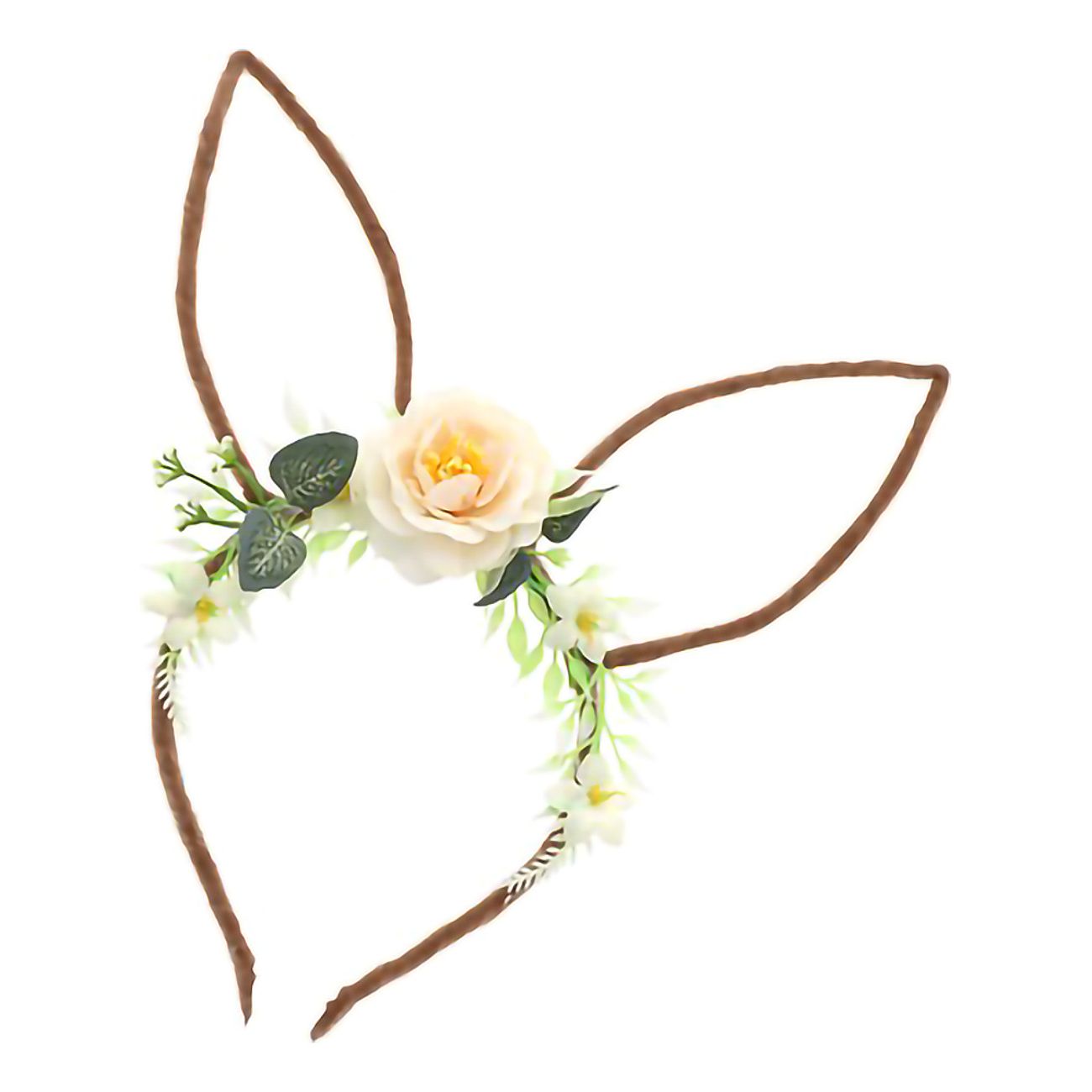 Diadem Kaninöron med Blommor