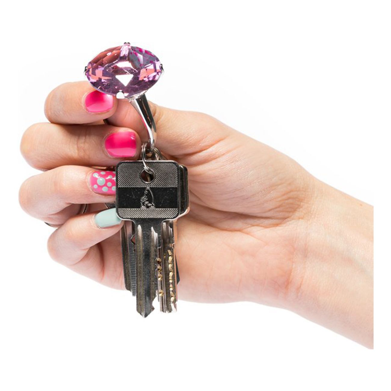 diamantring-nyckelring-rosa-1