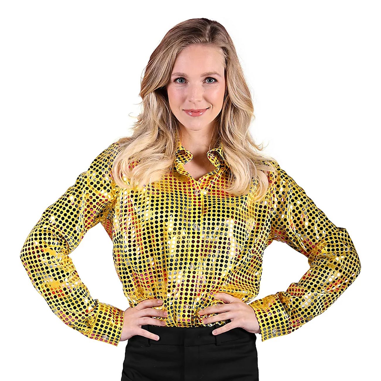 Disco Skjorta Dam Gul/Färgskimrande