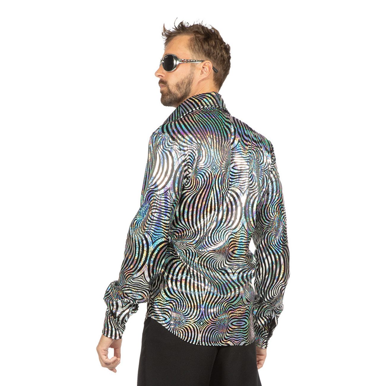 Discoskjorta Silver Mönstrad