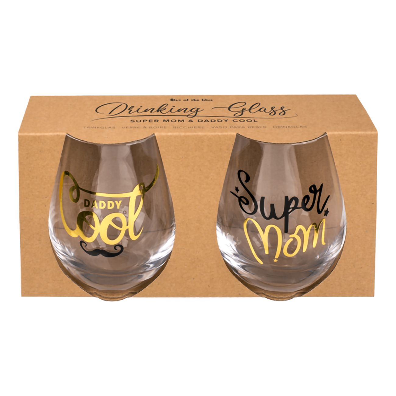Drinkglas Super Mom & Daddy Cool