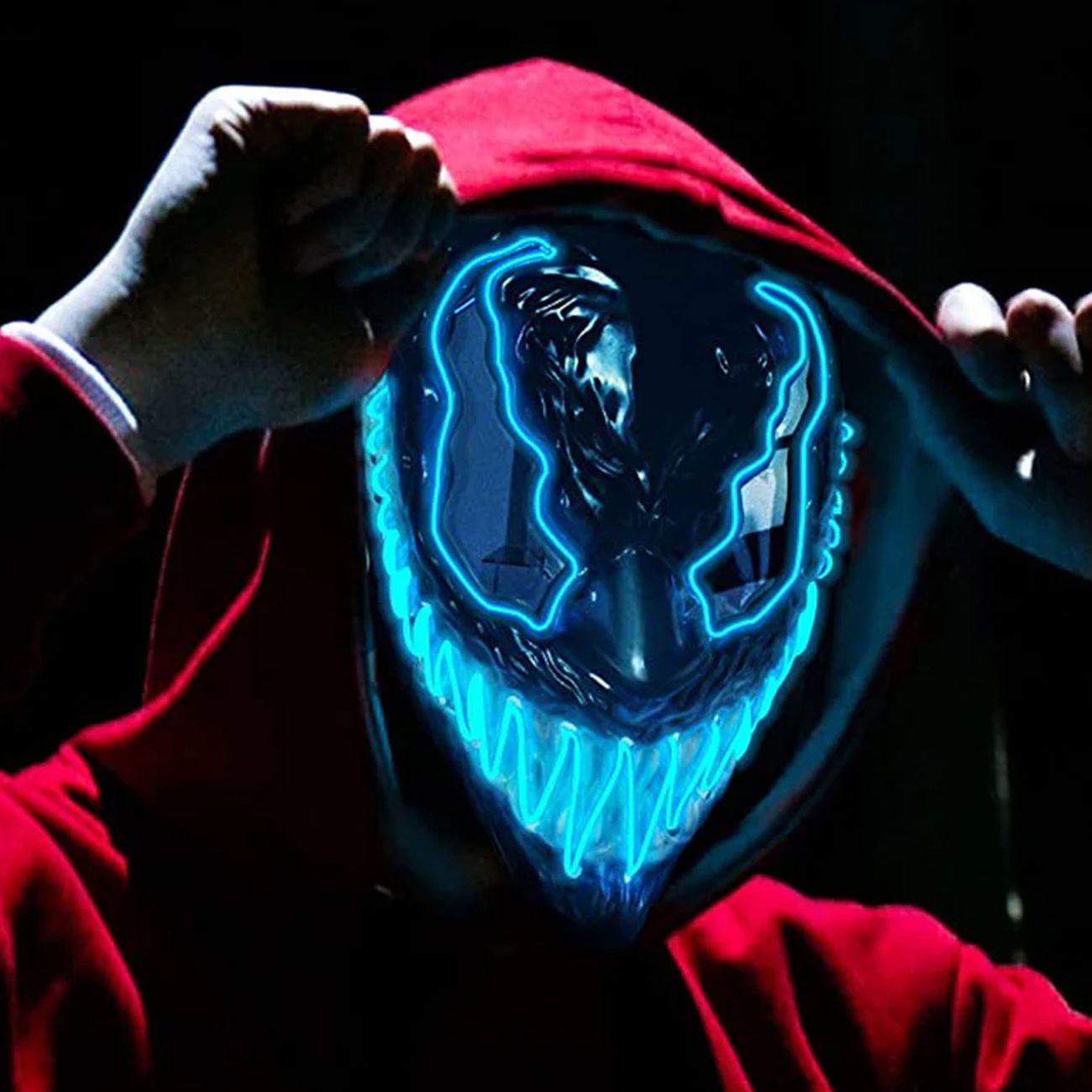 El Wire Maske Djævel Blå