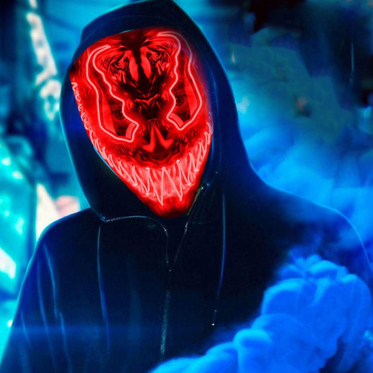 El Wire Maske Djevel Rød