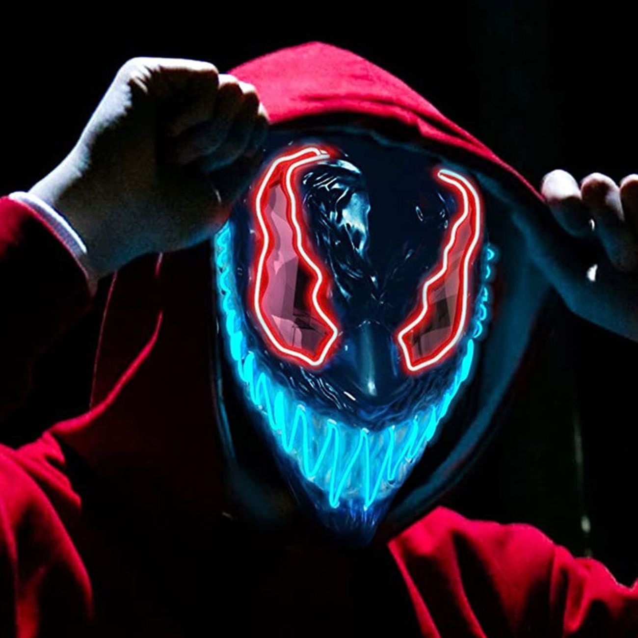 El Wire Mask Demon Röd/Blå