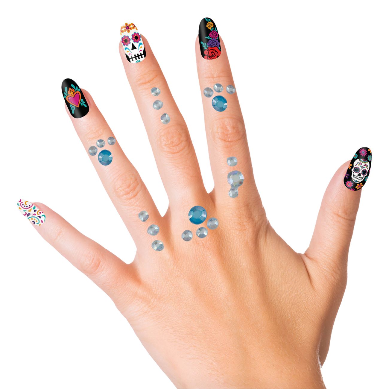 Face & Finger Jewelry Blå