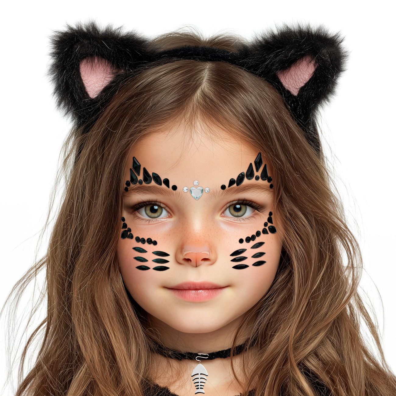 Face Jewels Katt för Barn