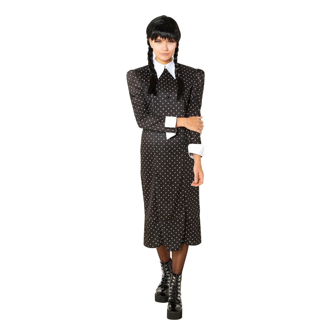 Familjen Addams Wednesday Klänning Maskeraddräkt