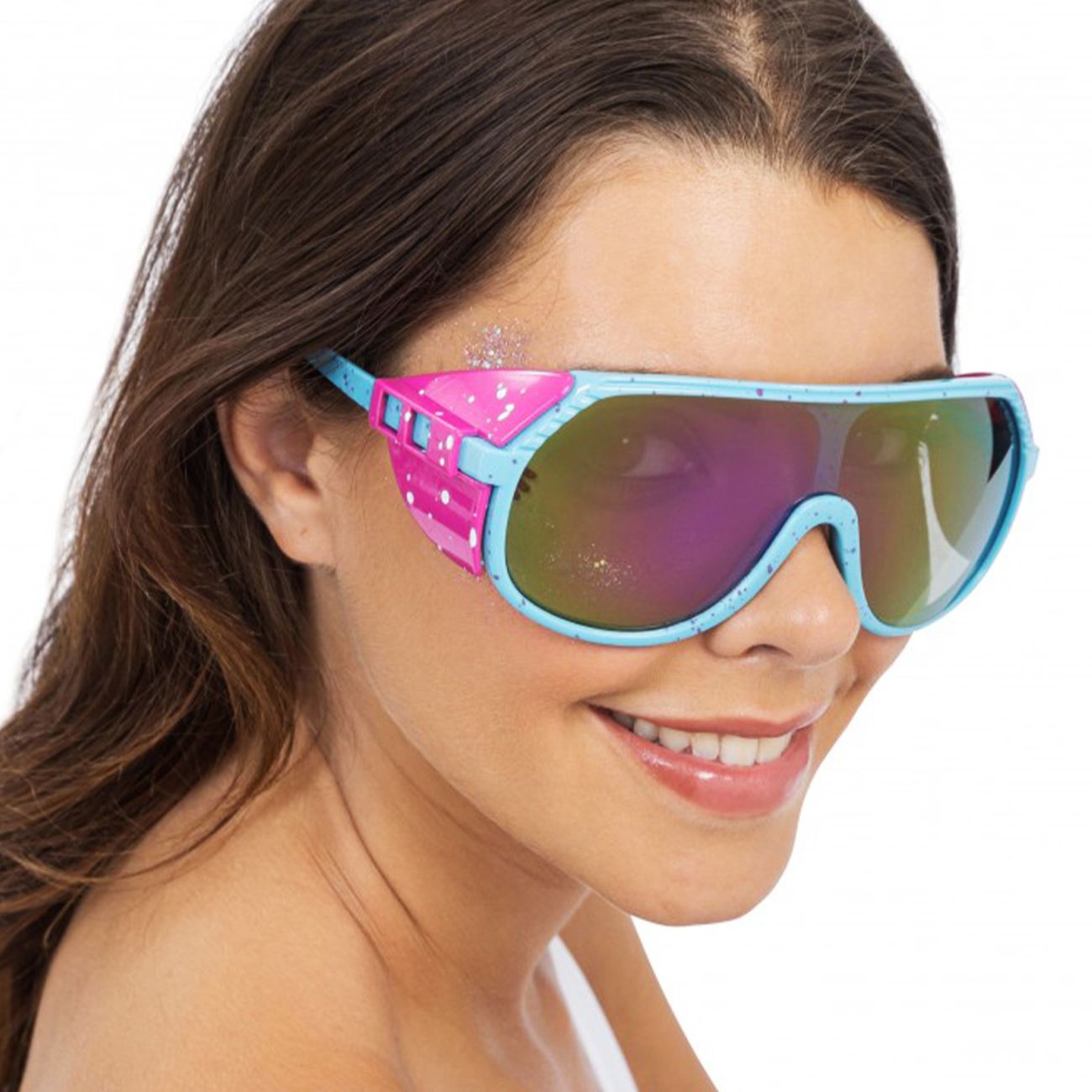 Festivalglasögon Retro Rave Blå/Rosa