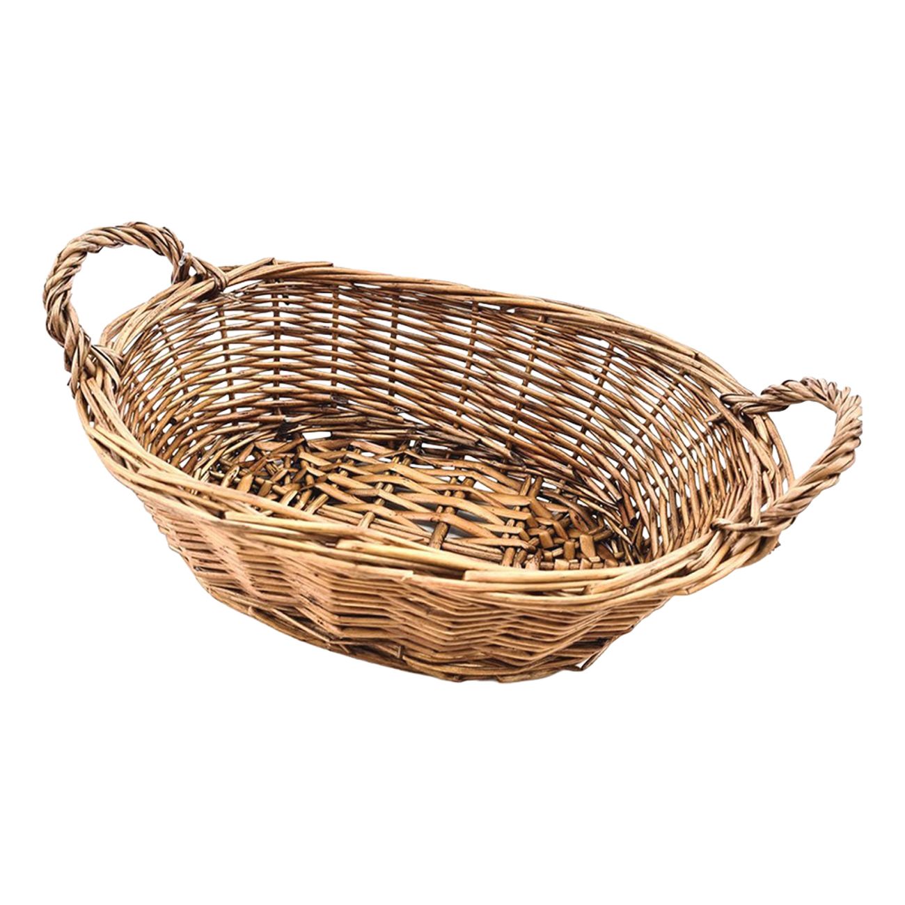 Flätad Korg med Handtag Oval