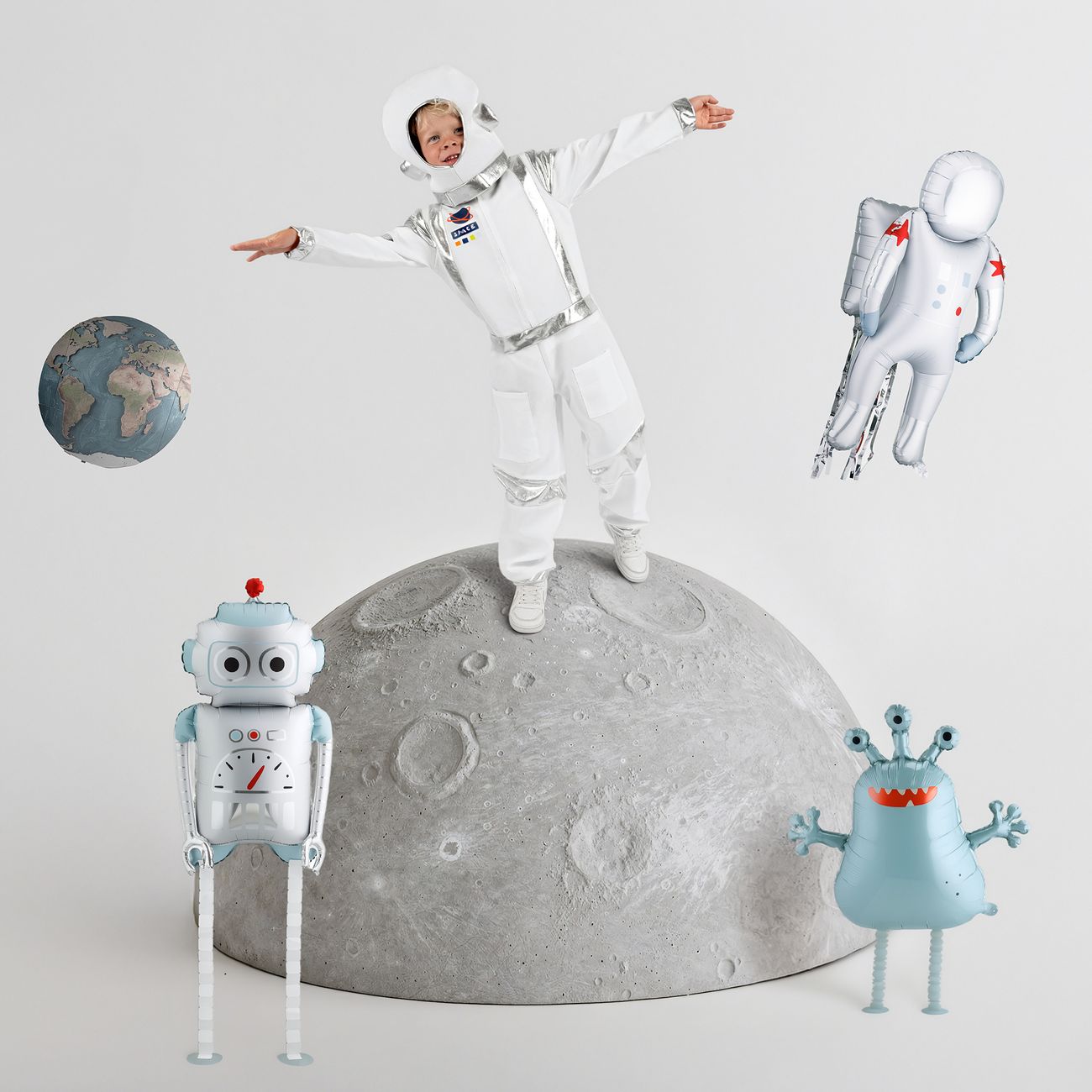 Folieballong Astronaut med Streamers