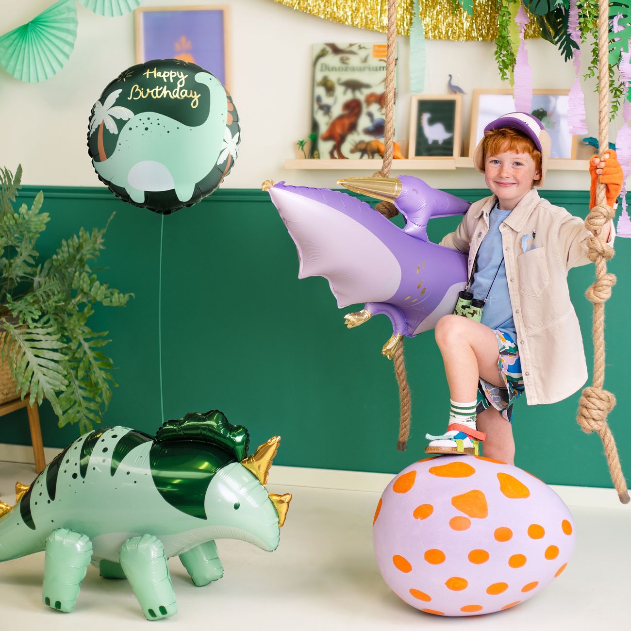 Folieballong Brontosaurus Happy Birthday