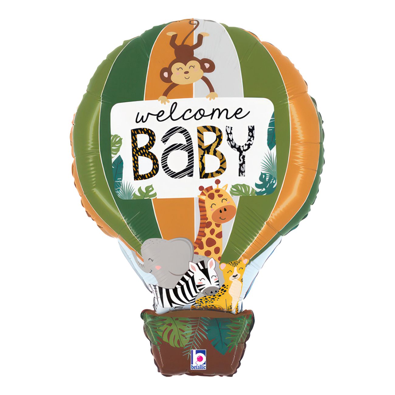 Folieballong Djungel Welcome Baby