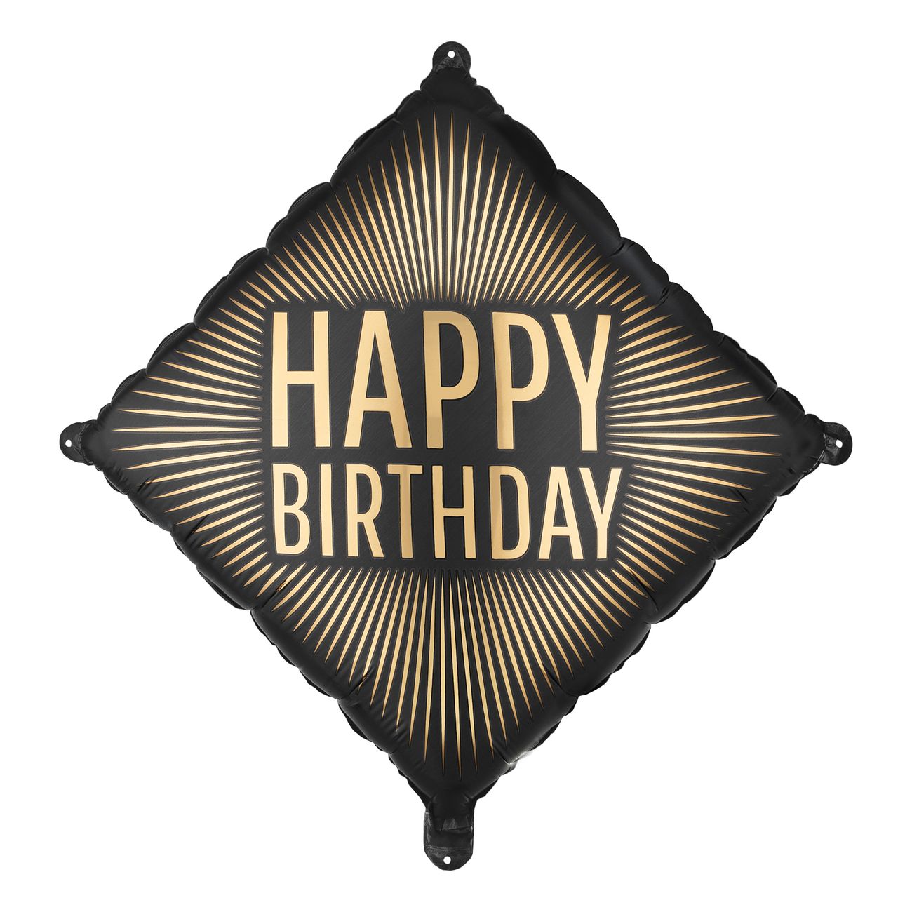 Folieballong Happy Birthday Svart/Gull