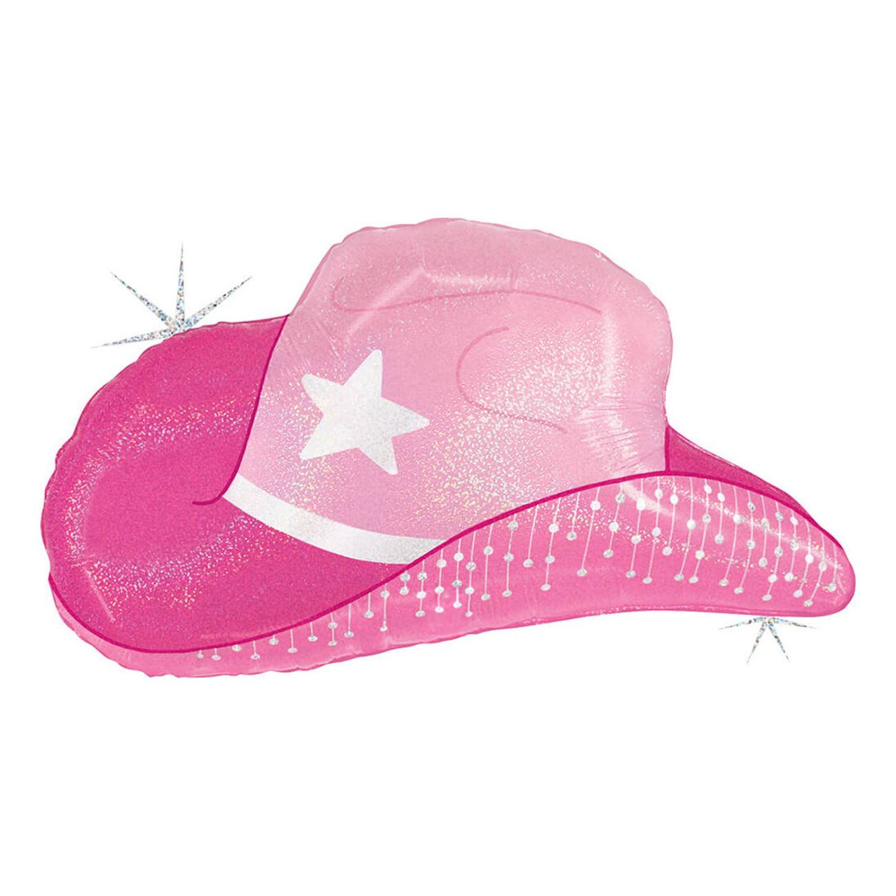 Folieballong Rosa Cowgirl-hatt