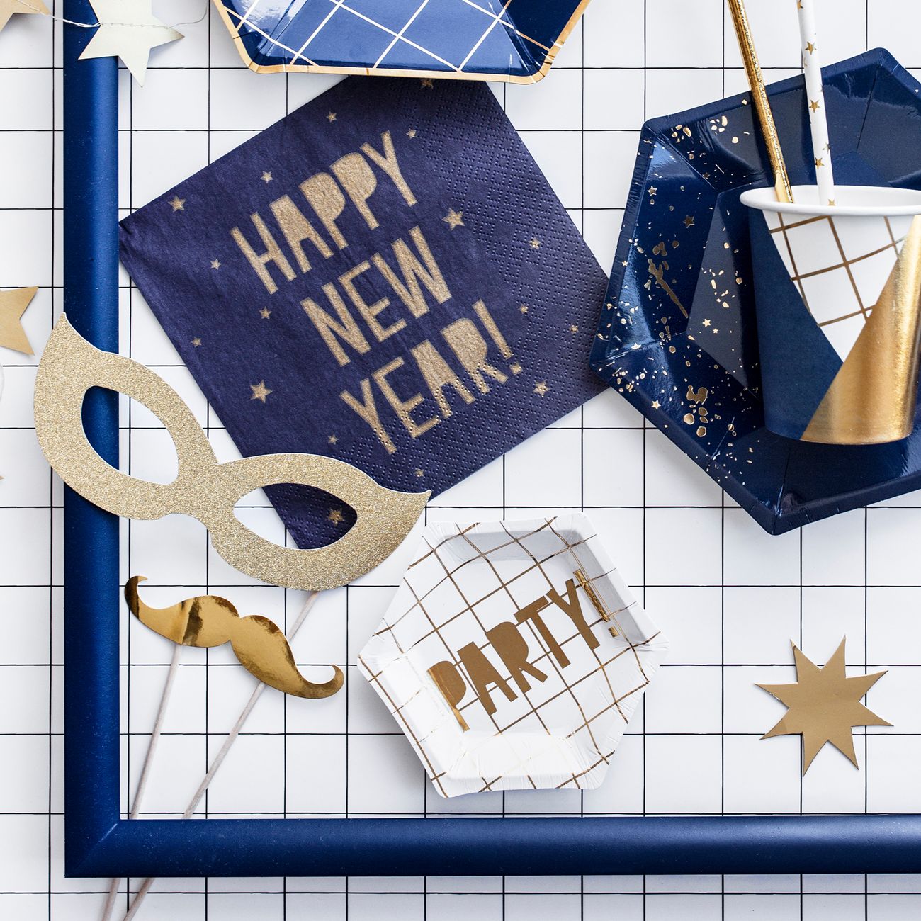 Fotoprops Nyttårsaften Gull