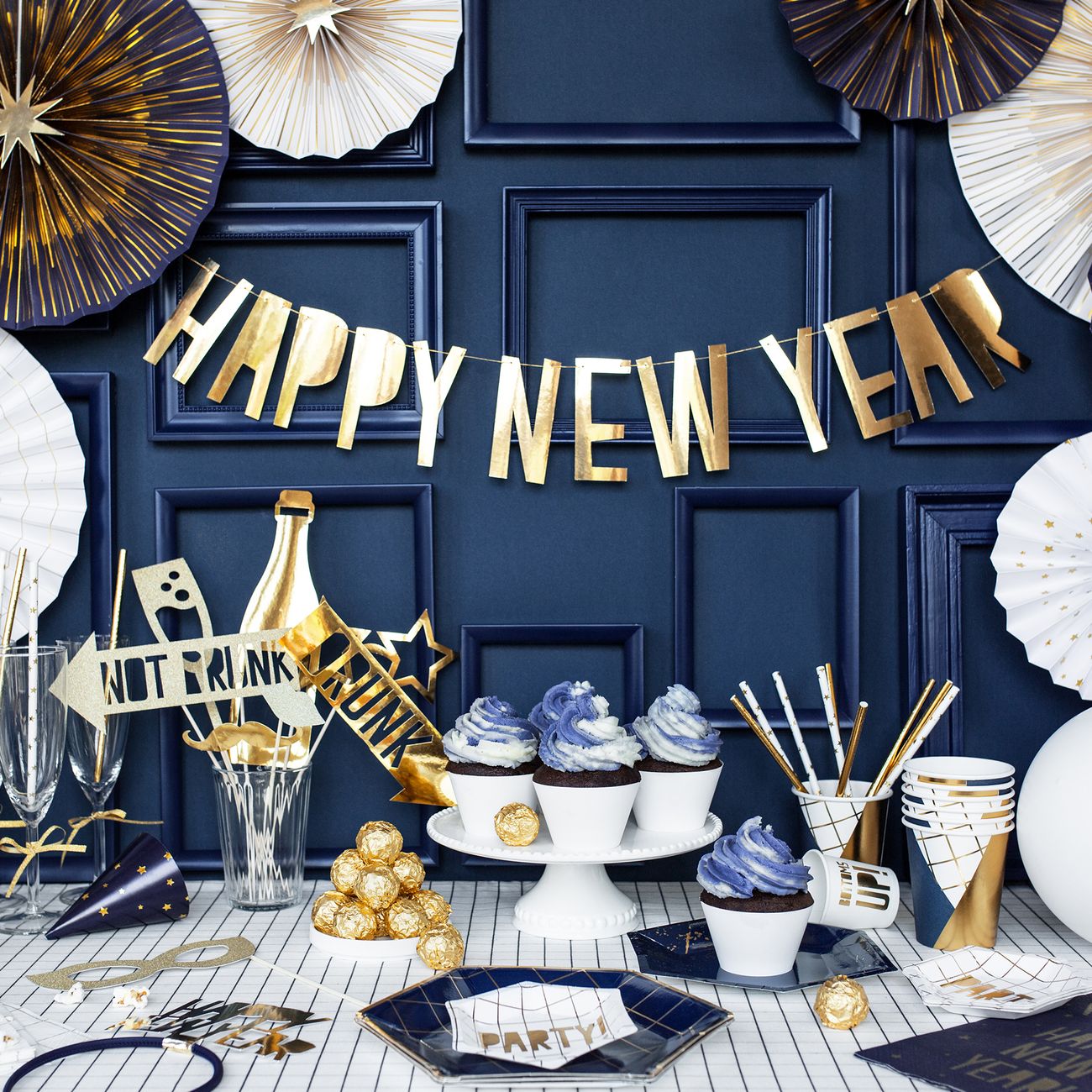 Fotoprops Nyttårsaften Gull