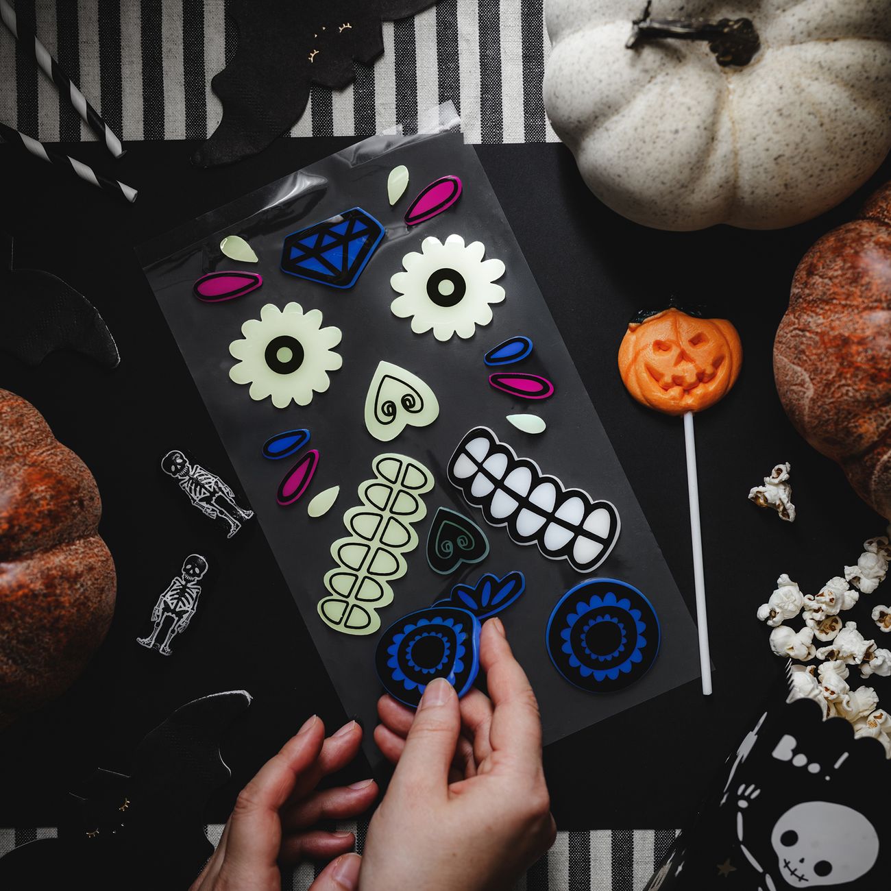 Gel Stickers til Græskar Day of the Dead