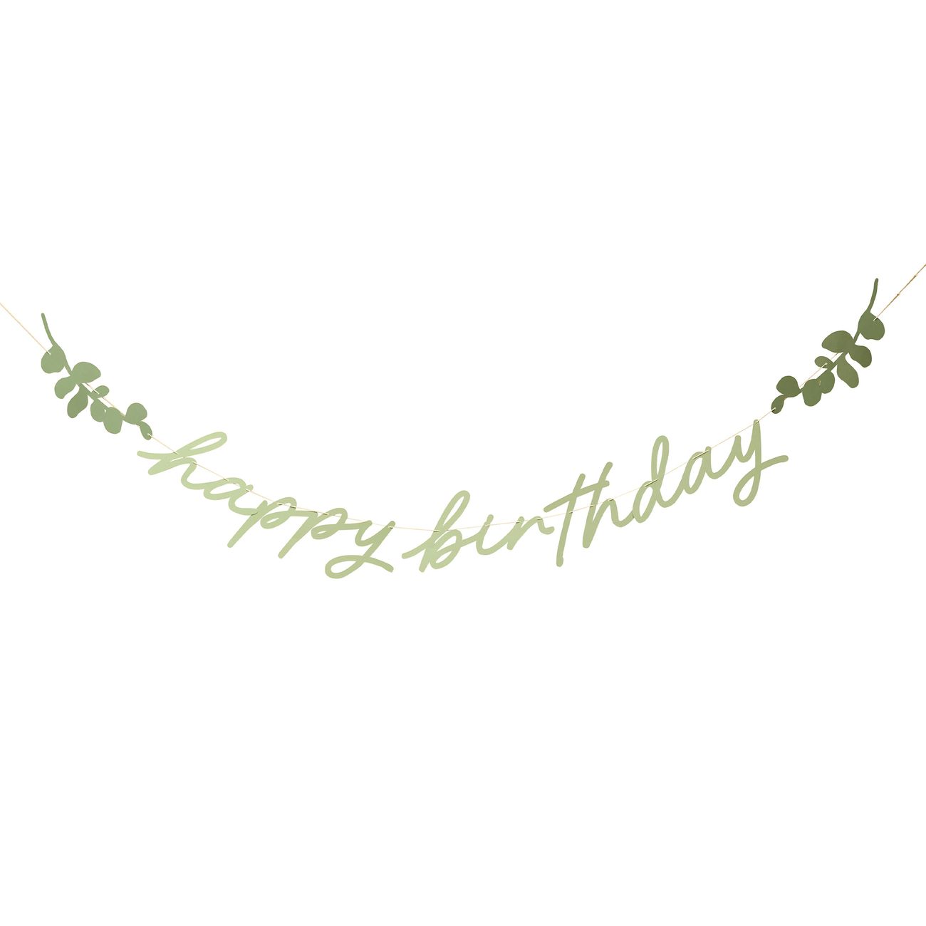 Girlang Happy Birthday Gröna Löv Botanic