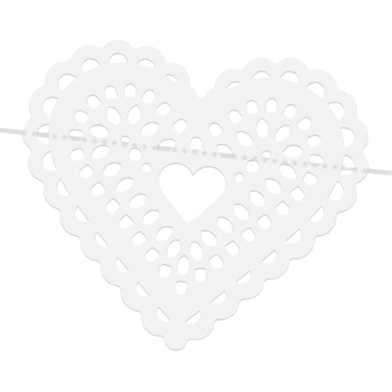 Girlang Hjärtan Vit