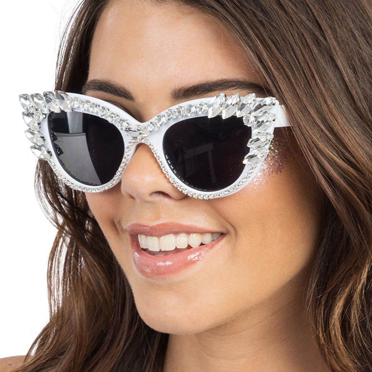 Glasögon med Stenar Silver