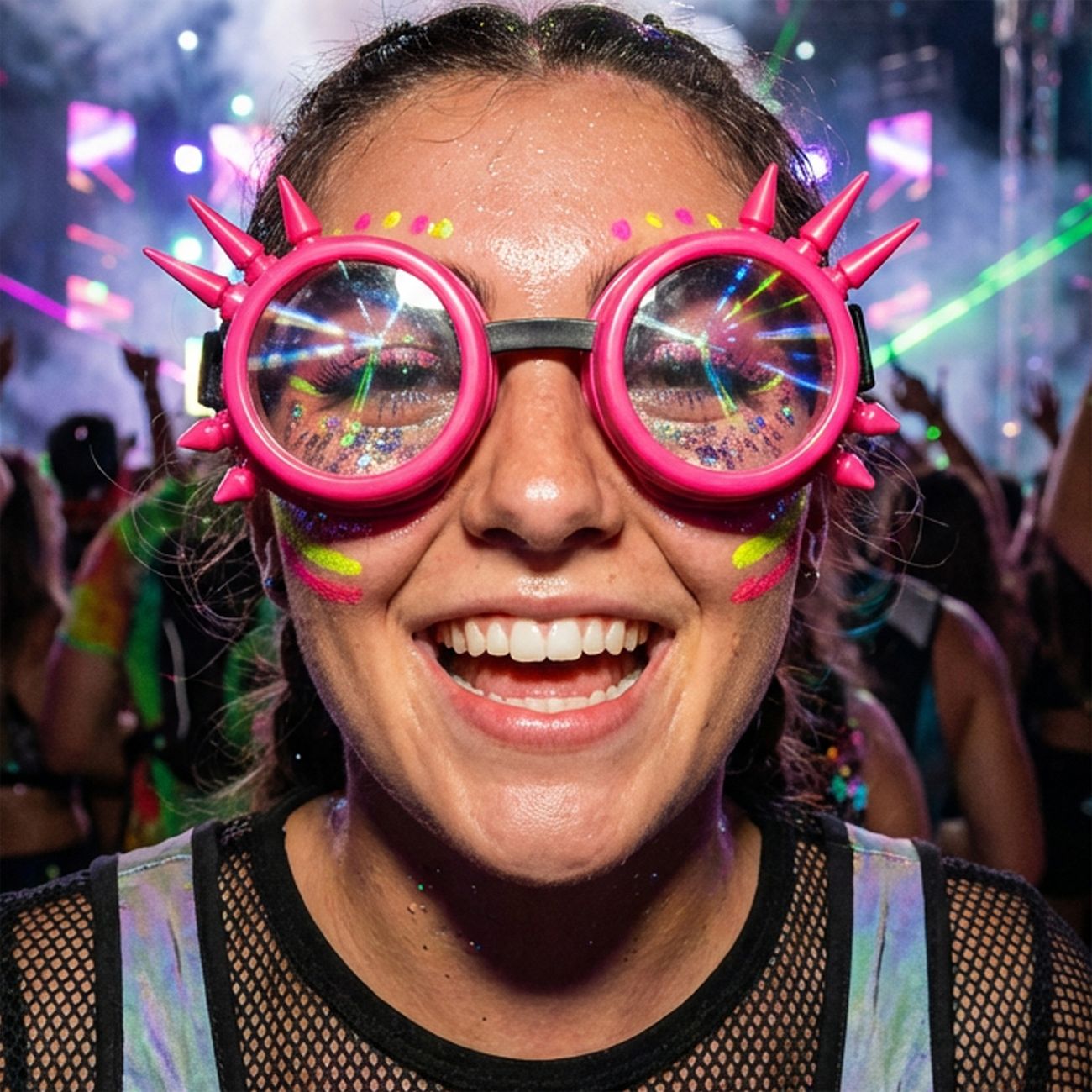 Glasögon Steampunk med Nitar Rosa