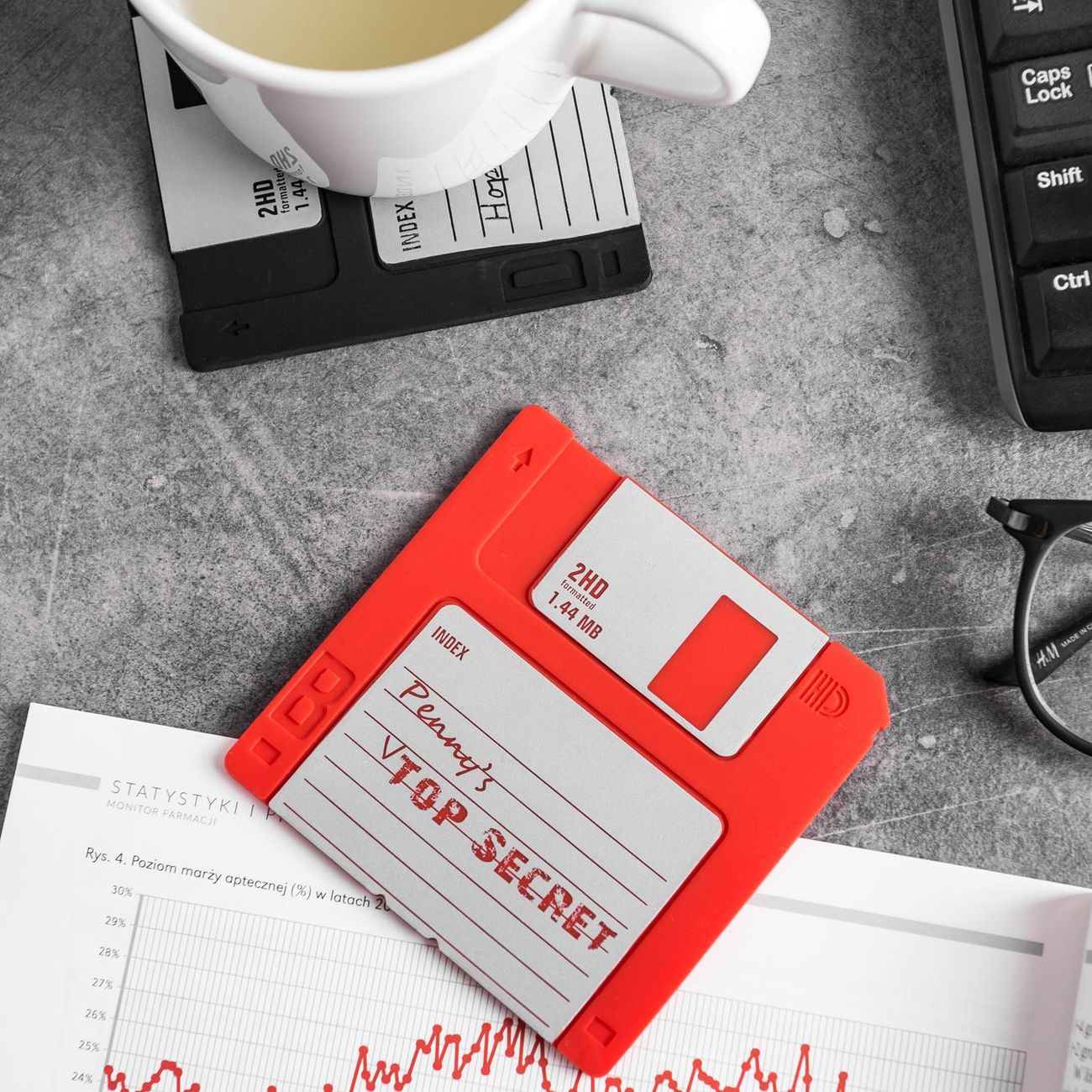 Glasunderlägg Diskett