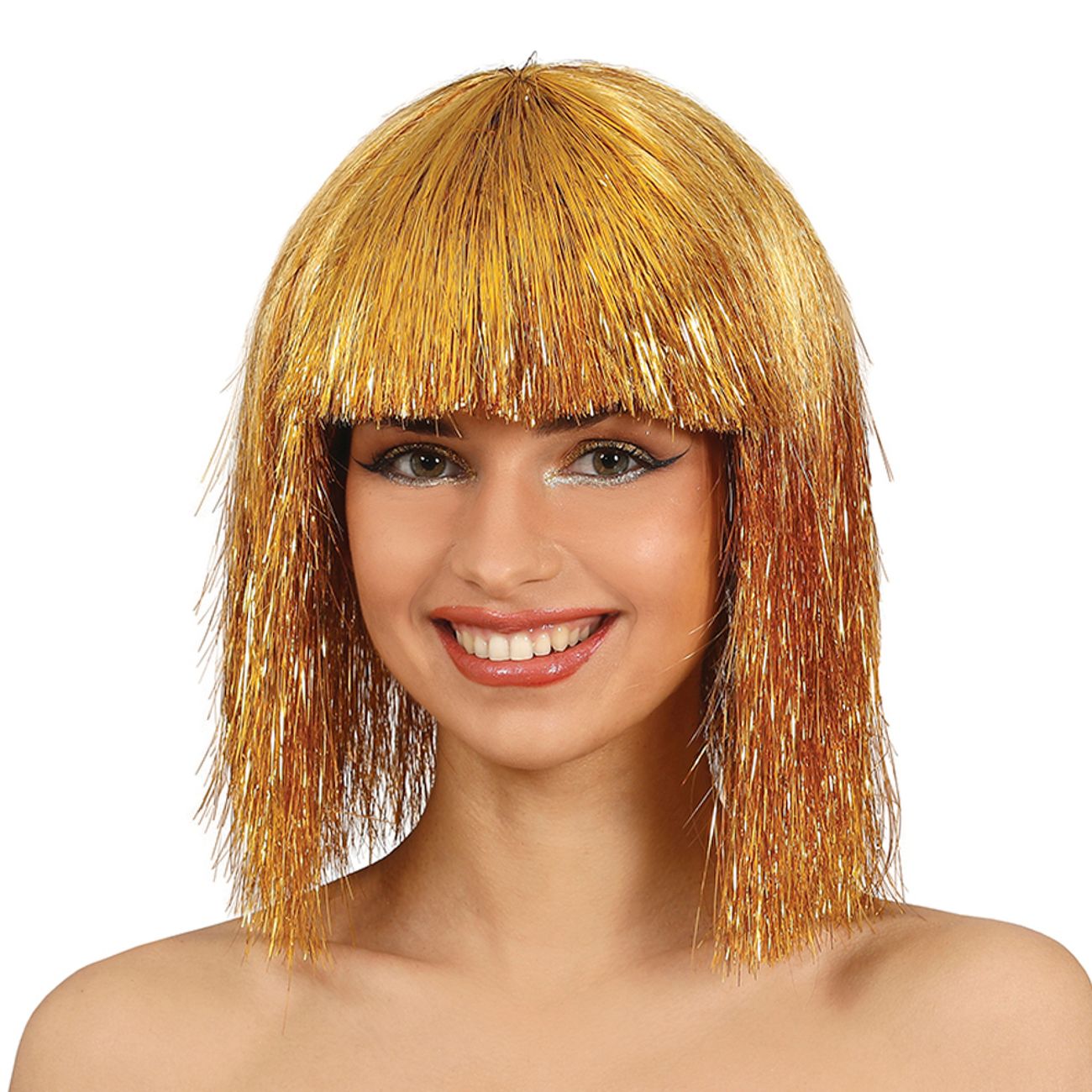 Glitterperuk Guld
